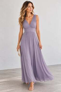 Morilee Purple Lavender Chiffon Maxi Bridesmaid Dress Womens XS Formal Prom